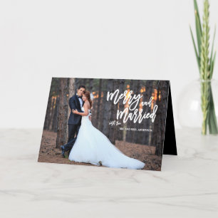 Merry and Married Script Holiday Photo Card