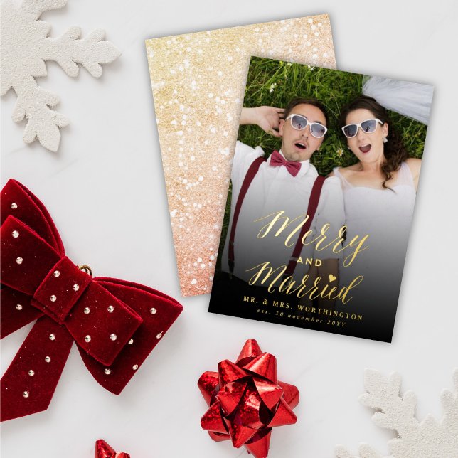Merry And Married Trendy Script Photo Wedding (Creator Uploaded)