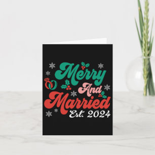 Merry And Married Xmas Christmas Retro Couple Matc Card