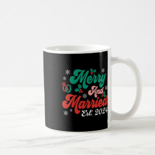 Merry And Married Xmas Christmas Retro Couple Matc Coffee Mug