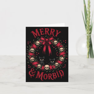 Merry And Morbid Christmas Funny Cute Cats Goth Cr Card