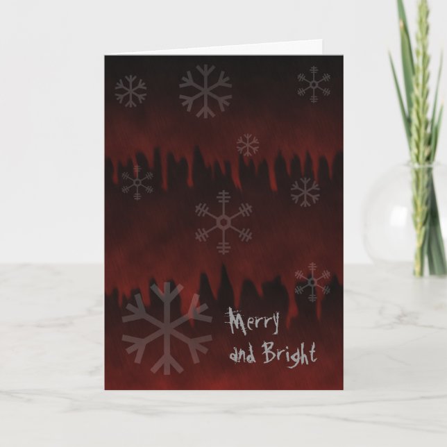 Merry and Not So Bright Goth Holiday Card (Front)