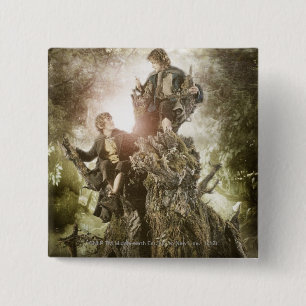 Merry and Peregrin on Treebeard 15 Cm Square Badge