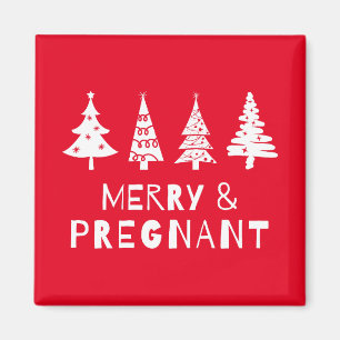 Merry and pregnant at Christmas Magnet