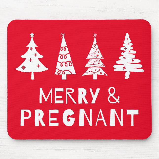 Merry and pregnant at Christmas Mouse Pad (Front)