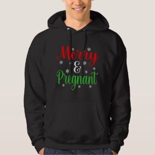 Merry And Pregnant Funny Christmas Santa Elf Gnome Hoodie