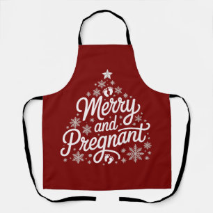 Merry And Pregnant Maternity Footprints Pregnancy Apron