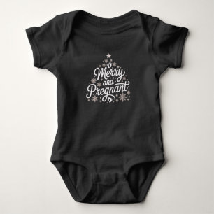 Merry And Pregnant Maternity Footprints Pregnancy  Baby Bodysuit