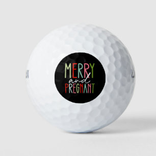 Merry and Pregnant Pregnancy Christmas Mum Golf Balls