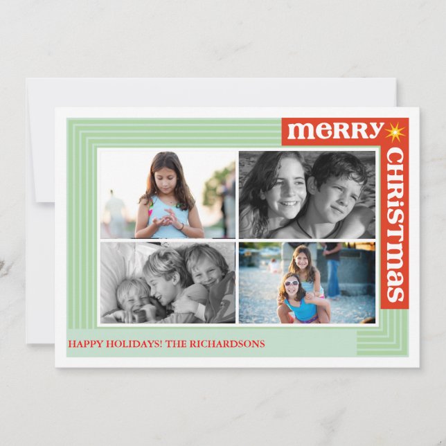 Merry Around x4 Holiday Card (Front)