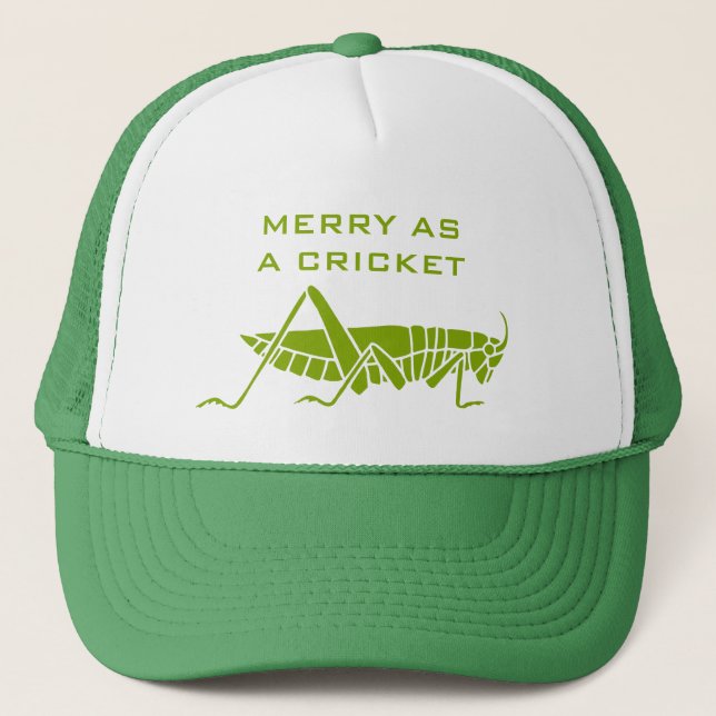 Merry as a cricket trucker hat (Front)