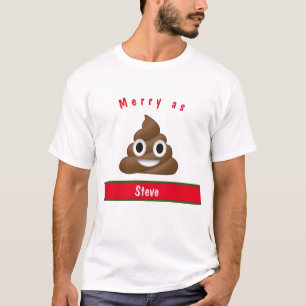 Merry As Poop Holiday with Name T-Shirt