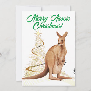 Merry Aussie Christmas Kangaroo Holiday Card