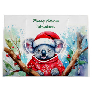 Merry Aussie Christmas Koala Large Gift Bag