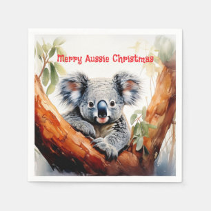Merry Aussie Christmas Koala Napkin