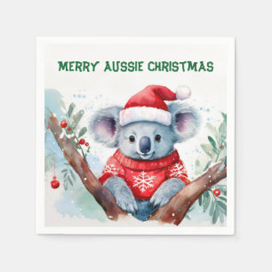 Merry Aussie Christmas Koala Napkin