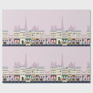 Merry Avenue Paris Holiday Wrapping Paper