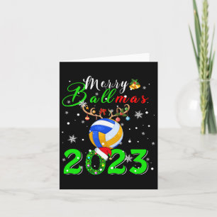 Merry Ballmas 2023 Xmas Santa Reindeer Volleyball Card