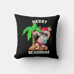 Merry Beach Christmas In July Funny Santa Xmas Poo Cushion