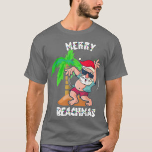 Merry Beach Christmas In July Funny Santa Xmas Poo T-Shirt