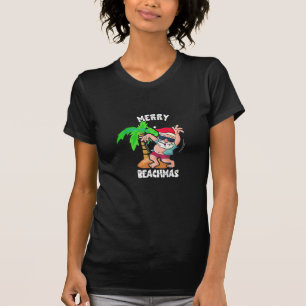 Merry Beach Christmas In July Funny Santa Xmas Poo T-Shirt