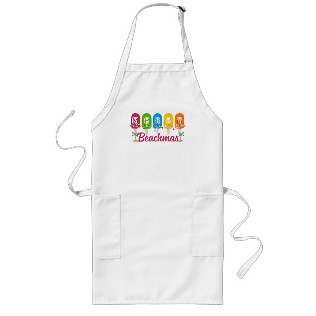 Merry Beachmas Christmas In July  Long Apron (Front)