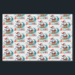 Merry Beachmas Christmas In July Retro Design Tissue Paper<br><div class="desc">Merry Beachmas,  Santa surfin',  colourful retro typography,  Christmas in July design.</div>