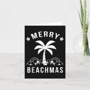 Merry Beachmas Palm Tree Beach Christmas Card