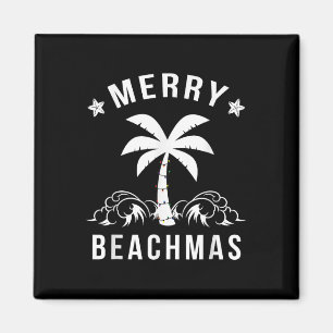 Merry Beachmas Palm Tree Beach Christmas  Magnet