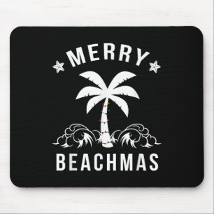 Merry Beachmas Palm Tree Beach Christmas  Mouse Pad