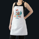 Merry Beachmas Santa Surfing Retro Design Apron<br><div class="desc">Merry Beachmas,  Santa surfin',  colourful retro typography,  Christmas in July design.</div>