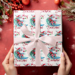 Merry Beachmas Santa Surfing Retro Design Wrapping Paper<br><div class="desc">Merry Beachmas,  Santa surfin',  colourful retro typography,  Christmas in July design.</div>