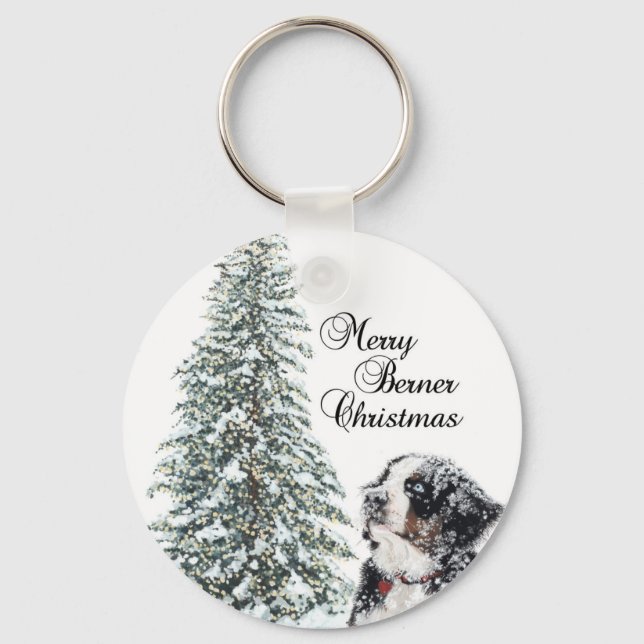 Merry Berner Christmas Key Ring (Front)