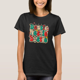 Merry Bestie Leopard Merry Christmas Best Friend X T-Shirt