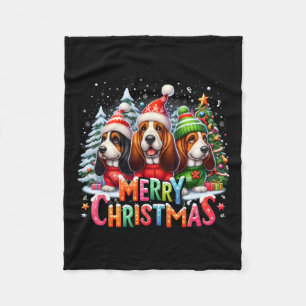 Merry Bet Hound Dogs Funny Christmas Xmas Gifts  Fleece Blanket