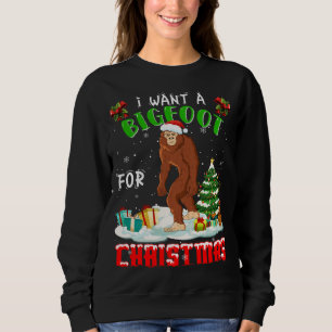 Merry Bigfoot Christmas Pajama Ugly Sweater Santa