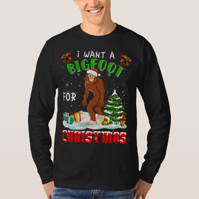 Merry Bigfoot Christmas Pajama Ugly Sweater Santa  (Front)