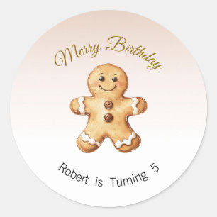Merry Birthday Labels, Christmas Birthday Stickers