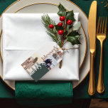 Merry & Blessed Family Christmas Photo Green Gift Tags<br><div class="desc">This Christmas photo collage christmas gift tag features an area to add your own family photo,  a modern handwritten font and elegant green and white colour combination. Edit *most* wording to match your needs and edit all colours to your liking.</div>