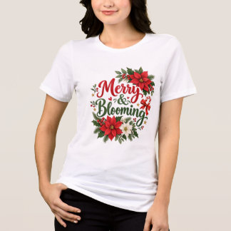 Merry & Blooming Christmas Floral Tri-Blend Shirt