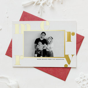 Merry Bold Typography Modern Photo Christmas