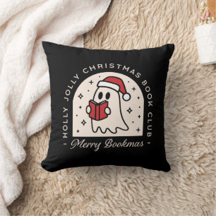 Merry bookmas bookish book lovers Christmas Cushion