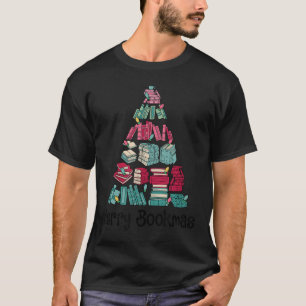 Merry Bookmas Books Ne Tree Funny Reading Lover Ch T-Shirt
