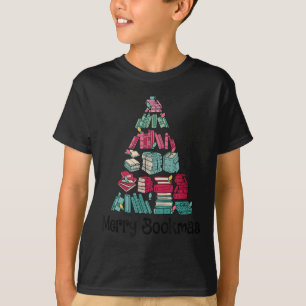 Merry Bookmas Books Ne Tree Funny Reading Lover Ch T-Shirt