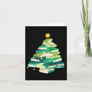 Merry Bookmas Books Pine Tree Fun Reading Lover Ch Card