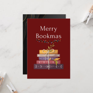 Merry Bookmas Card   Cosy Christmas Book Lover