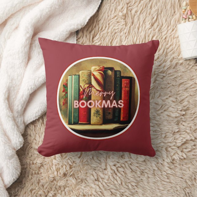 Merry Bookmas, Christmas School Library Cushion (Blanket)