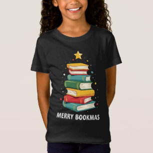 Merry Bookmas - Festive Book Stack for Book Lovers T-Shirt