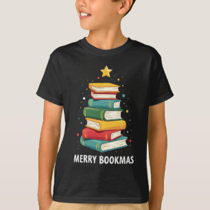Merry Bookmas - Festive Book Stack for Book Lovers T-Shirt