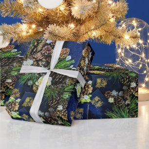 Merry Bookmas (Gold Acorn) Wrapping Paper